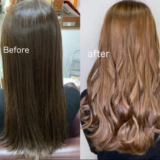 ロング カラー ヘアアレンジ HAIRSALONLOOP所属・川上 麻梨阿のヘアスタイル