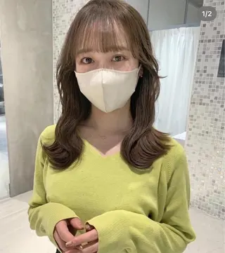 セミロング カラー 透明感カラー🪡🤍 nanao🤍🪡のヘアスタイル