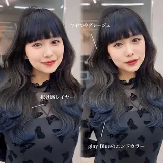 ロング カラー ヘアアレンジ 韓国ヘア/レイヤー Londエレンのヘアスタイル