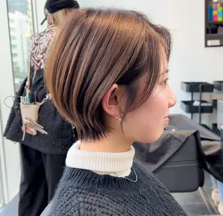 ショート お悩み改善ボブ 顔まわりカット/こうのヘアスタイル