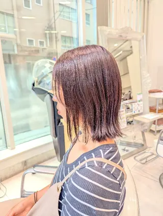 ミディアム 骨格補正パーマ☆ 上村保幸のヘアスタイル