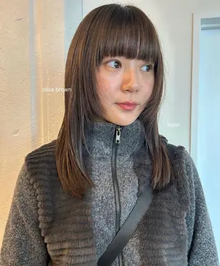 カラー yuzuha/韓国風 / 透明感カラー🎀のヘアスタイル
