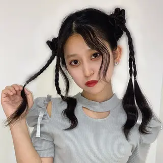 ロング ヘアアレンジ ★デザインカラー ハイトーン ももか★のヘアスタイル