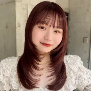 ミディアム カラー shiori/暖色/ レイヤー/似合わせのヘアスタイル