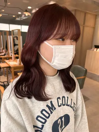 ミディアム カラー 𝐚𝐨𝐢🩰/ 酸性ストレートのヘアスタイル