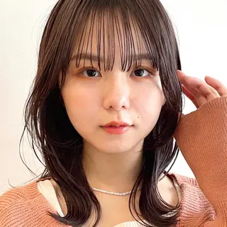 ミディアム カラー OAK 学芸大学所属・秋葉萌　透明感カラー /レイヤー/ボブ♡のヘアスタイル