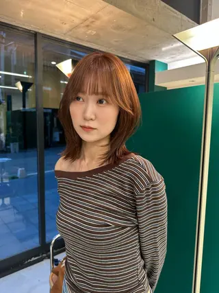 ミディアム カラー M所属・ハイトーン/透け感 カラー🎀真香のヘアスタイル