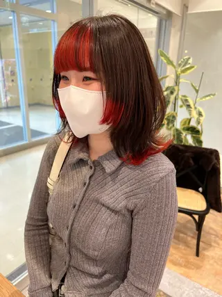 ミディアム カラー 韓国風デザイン 💐MIZUKI💐のヘアスタイル