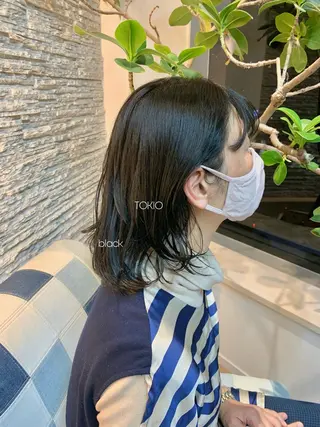ミディアム カラー 田中 愛梨のヘアスタイル