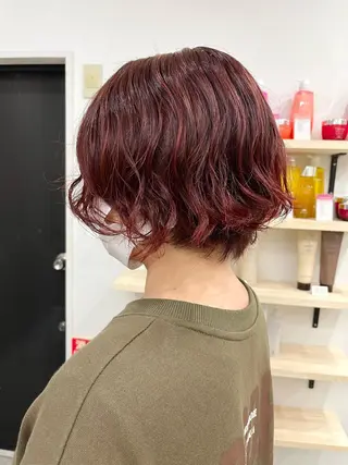 ショート カラー パーマ カットモデル募集🐺 らいと💎のヘアスタイル