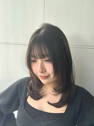 セミロング カラー SALOWIN新宿三丁目【サロウィン】所属・レイヤー/髪質改善 /透明感カラー青木のヘアスタイル