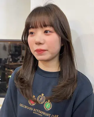 セミロング 韓国ヘア 🎀華澄のヘアスタイル