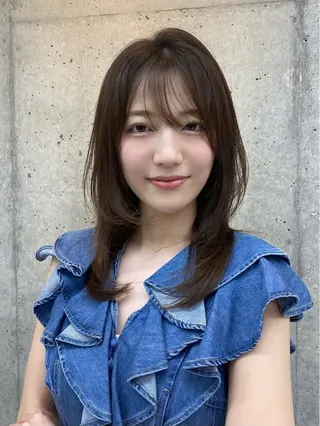 セミロング 透明感 color♡ Ibukiのヘアスタイル