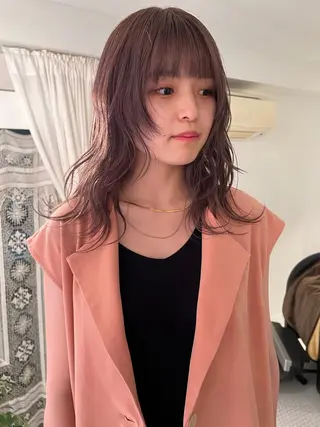 カラー ブリーチカラー🎀 韓国風/寺門美優のヘアスタイル