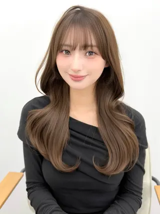 ロング 韓国風レイヤーカット 根来悠斗のヘアスタイル