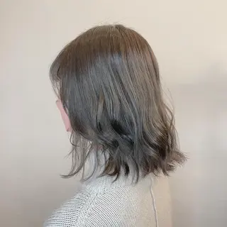 ミディアム カラー 落合 美穂のヘアスタイル