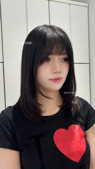 ミディアム 艶髪໒꒱/透明感 カラー🍀_そら🪽のヘアスタイル