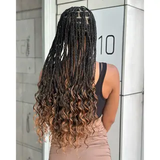 ロング カラー パーマ ヘアアレンジ メンズ BRAIDS💎愛子 大人ハイライト💎のヘアスタイル