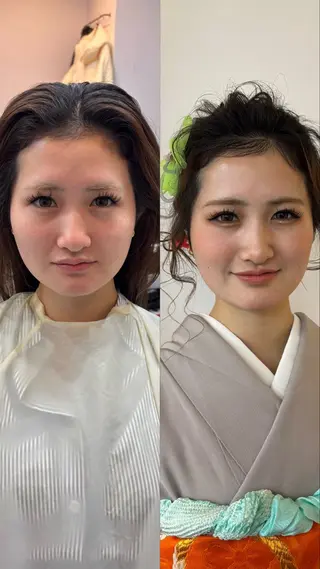 セミロング GATE.所属・梅田／ハイトーン ／アレンジ／りなのヘアスタイル