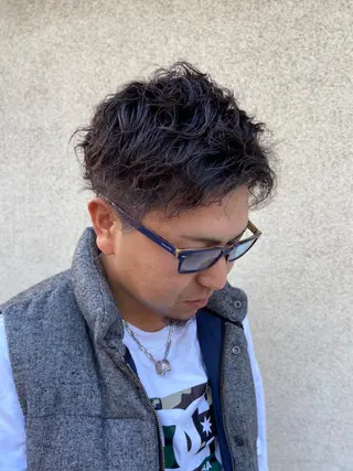 パーマ メンズ 上石神井メンズパーマ 飯田徹のヘアスタイル