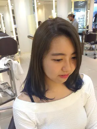 ミディアム セミロング カラー 似合わせ/代表 髪質改善/山田将大のヘアスタイル