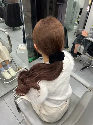 セミロング カラー スワイプするのちょっ と待った艶髪/透明感のヘアスタイル