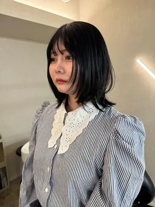 ミディアム カラー kiji所属・kiji NAHO/ パーマ／久屋大通のヘアスタイル