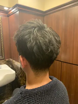 ショート パーマ メンズ ヒロ銀座 バーバーショップ神楽坂所属・ひらお あおとのヘアスタイル