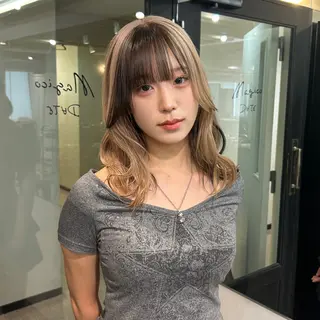 ミディアム カラー ✨うる艶/ブリーチ✨ 𝓡𝒖𝓷𝐚💋のヘアスタイル