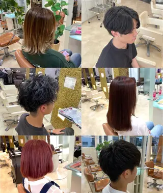 ミディアム カラー パーマ メンズ キッズ 大宮｜メンズカット ダブルカラー｜パーマのヘアスタイル