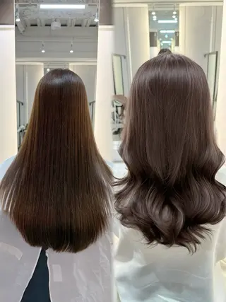 セミロング カラー パーマ 韓国ヘア/韓国風 パーマ/kazueのヘアスタイル