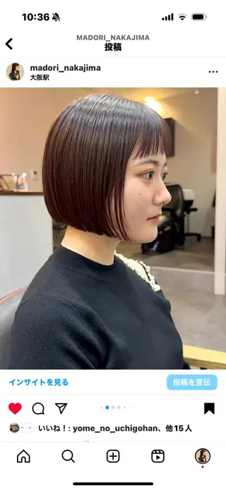 ショート ボブ/髪質改善/ soiナカジママドリのヘアスタイル