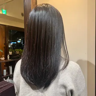 セミロング カラー Luster Friends所属・まゆ | 艶カラー | ストレートのヘアスタイル