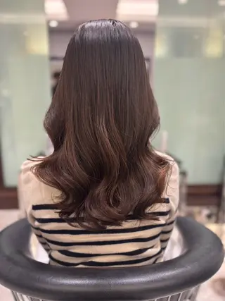 セミロング パーマ コテ巻きパーマ 藤野佑成のヘアスタイル