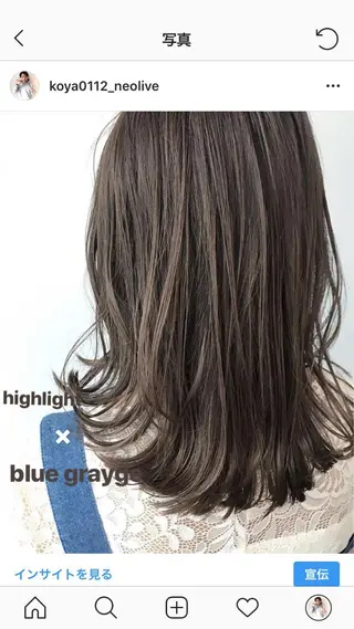 ミディアム カラー パーマ×ウルフカット koya☆のヘアスタイル