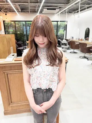 ロング カラー ヘアアレンジ esu 心斎橋店所属・ena/ブリーチなし 心斎橋・ベージュ🎀のヘアスタイル