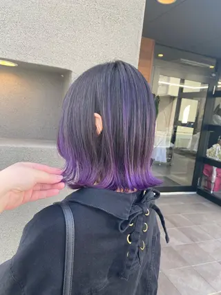 ミディアム maco 艶感ハイトーン🦋のヘアスタイル