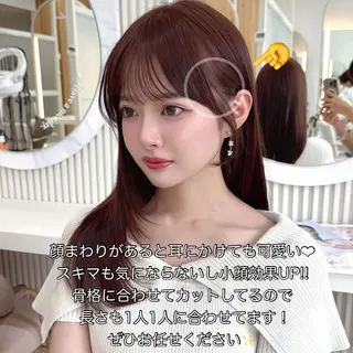 ミディアム レイヤーカット/ 顔まわり/アオイのヘアスタイル