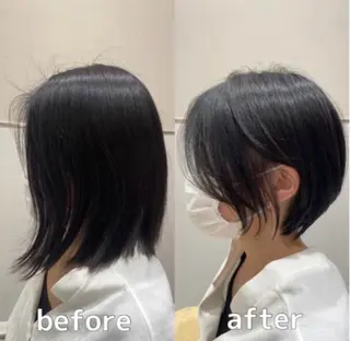 ショート レイヤーカット/ 顔まわり/アオイのヘアスタイル