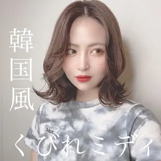 ミディアム カラー オリーブカラー 特化　　kaiのヘアスタイル