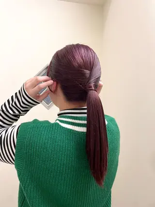 セミロング カラー ヘアアレンジ 菜々🫧新宿 透明感ケアブリーチのヘアスタイル