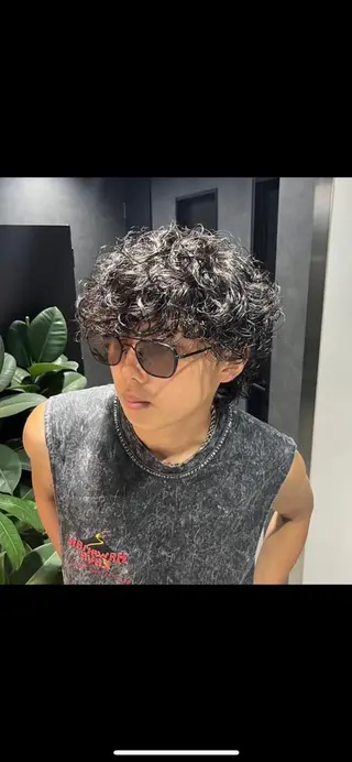 ミディアム パーマ メンズ 🔥メンズ特化🔥 藍斗のヘアスタイル