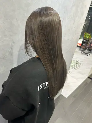 ロング カラー 透明感/ブリーチ縮毛 /髪質改善/星野純一のヘアスタイル