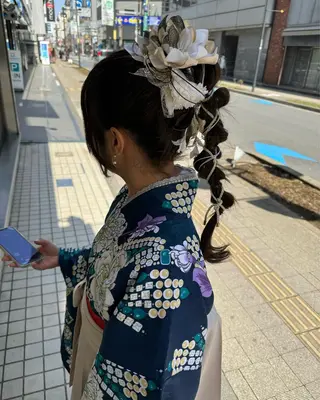 ロング カラー パーマ ヘアアレンジ LUCK本厚木 浦住 貴大のヘアスタイル