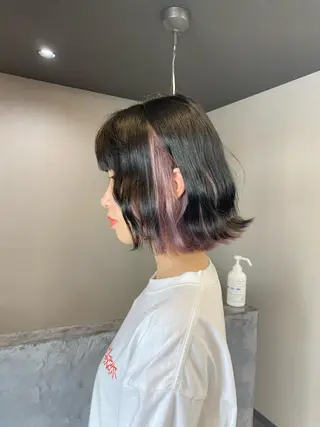 ミディアム maco 艶感ハイトーン🦋のヘアスタイル