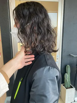 セミロング パーマ メンズ Izumi所属・ヨシアキ/パーマ/ ウルフ/ボブ/メンズのヘアスタイル