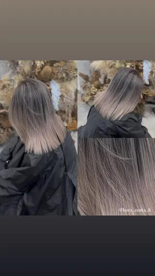 ミディアム カラー 黒崎 懸のヘアスタイル