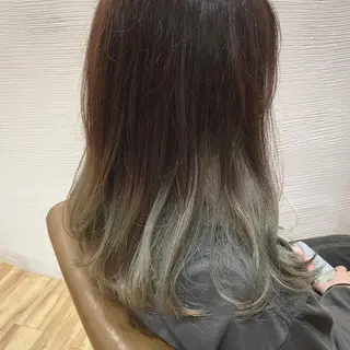 カラー ブリーチなしWカラー /酸性ストレート河本のヘアスタイル