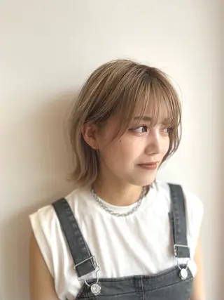 ミディアム カラー 💙ルル💙 ハイトーン/レイヤーのヘアスタイル