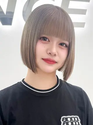 ショート カラー ヘアアレンジ 盛れる韓国ボブ🤍 縮毛矯正🤍ひかりのヘアスタイル